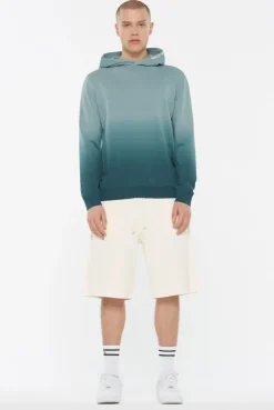 MON-TEL Hoodie Dip Dyed printed fog blue