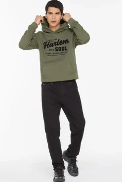 MON-TEL Hoodie mit Frottee-Logo deep khaki