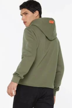 MON-TEL Hoodie mit Frottee-Logo deep khaki