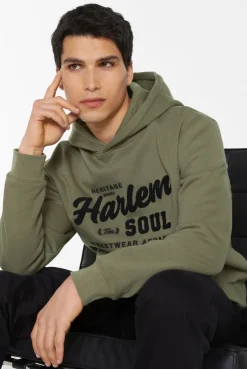 MON-TEL Hoodie mit Frottee-Logo deep khaki
