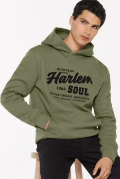 MON-TEL Hoodie mit Frottee-Logo deep khaki
