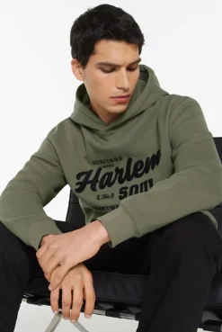 MON-TEL Hoodie mit Frottee-Logo deep khaki