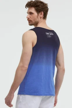 Muskelshirt Dip Dye mit Puffprint blue navy