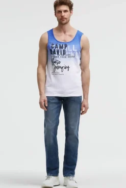 Muskelshirt Dip Dye mit Puffprint vividblue