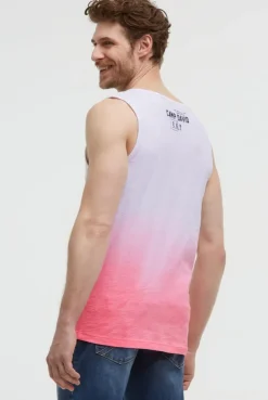 Muskelshirt Dip Dye mit Puffprint neon pink