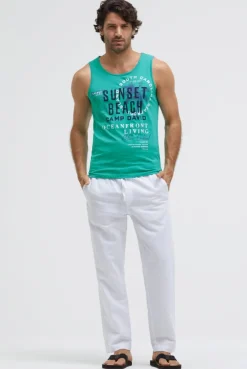 Muskelshirt mit Label Prints island green