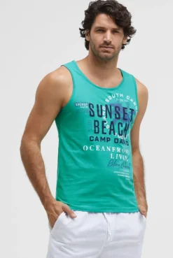 Muskelshirt mit Label Prints island green