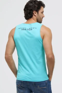 Muskelshirt mit Label Prints aqua