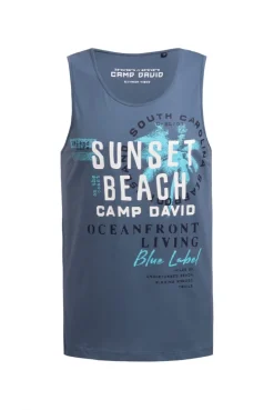 Muskelshirt mit Label Prints harbour blue