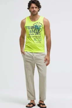 Muskelshirt mit Label Prints neon lime