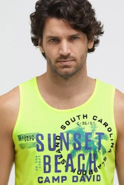 Muskelshirt mit Label Prints neon lime