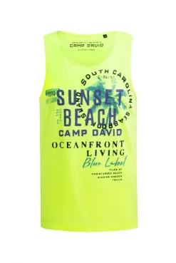 Muskelshirt mit Label Prints neon lime