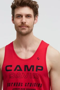 Muskelshirt mit Label Prints energy red