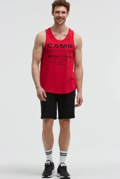 Muskelshirt mit Label Prints energy red