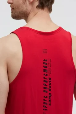 Muskelshirt mit Label Prints energy red