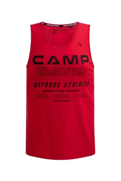 Muskelshirt mit Label Prints energy red