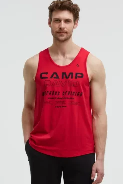 Muskelshirt mit Label Prints energy red