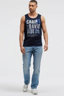 Muskelshirt mit Logo Prints blue navy