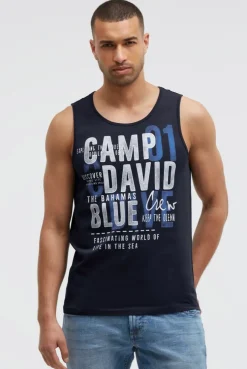 Muskelshirt mit Logo Prints blue navy
