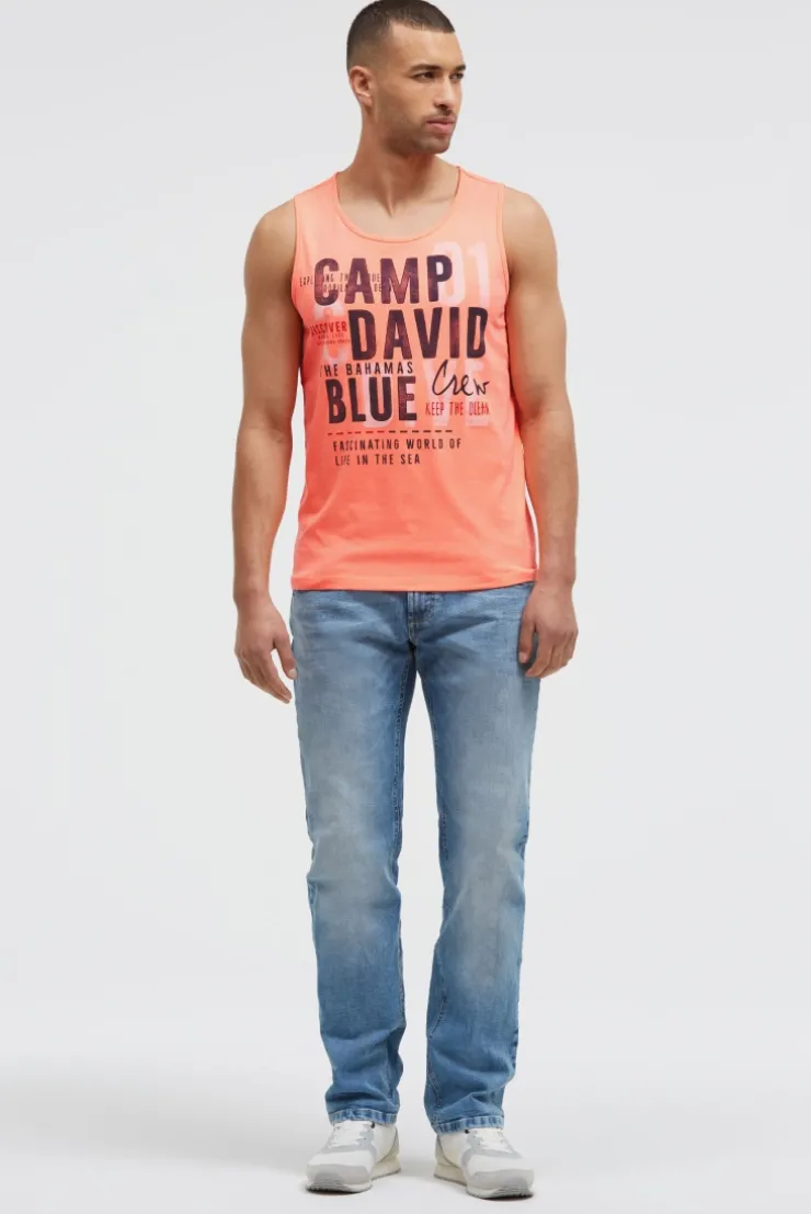 Muskelshirt mit Logo Prints neon flame