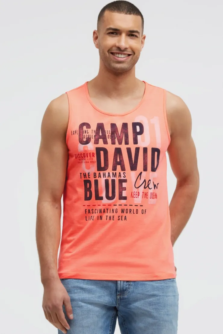 Muskelshirt mit Logo Prints neon flame