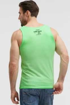 Muskelshirt Oil Dyed mit Logo Prints neon green
