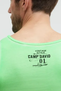 Muskelshirt Oil Dyed mit Logo Prints neon green