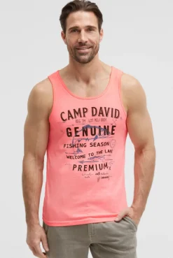 Muskelshirt Oil Dyed mit Logo Prints neon flame