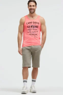 Muskelshirt Oil Dyed mit Logo Prints neon flame