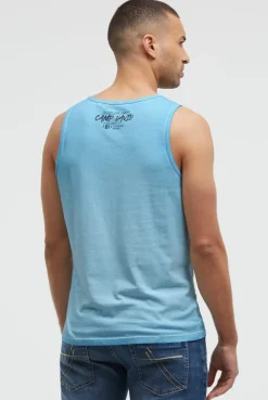 Muskelshirt Oil Dyed mit Photoprint summer aqua