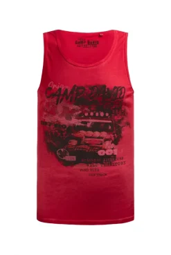 Muskelshirt Oil Dyed mit Photoprint red orange
