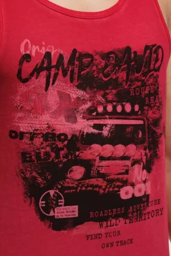 Muskelshirt Oil Dyed mit Photoprint red orange