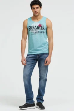 Muskelshirt Oil Dyed mit Used Print aqua splash