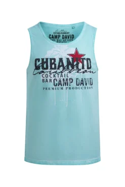 Muskelshirt Oil Dyed mit Used Print aqua splash