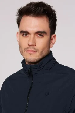 Nylon-Blouson mit Stehkragen blue navy | S