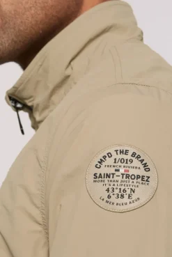 Nylon-Blouson mit Stehkragen tan