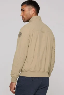 Nylon-Blouson mit Stehkragen tan