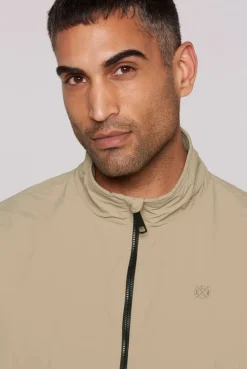 Nylon-Blouson mit Stehkragen tan