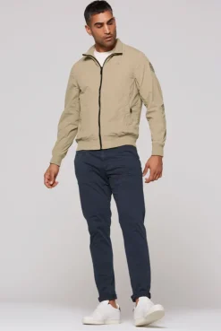 Nylon-Blouson mit Stehkragen tan