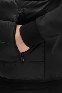 Outdoor-Weste im Materialmix mit Shiny Prints black