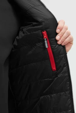 Outdoor-Weste im Materialmix mit Shiny Prints black