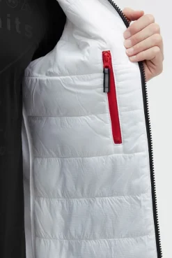 Outdoor-Weste im Materialmix mit Shiny Prints opticwhite