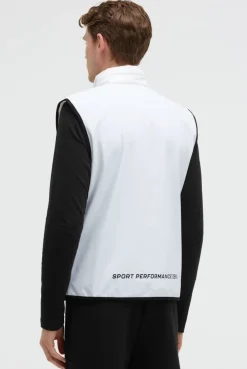 Outdoor-Weste im Materialmix mit Shiny Prints opticwhite