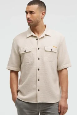 Overshirt mit Wabenstruktur und Klappentaschen kitt