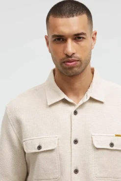 Overshirt mit Wabenstruktur und Klappentaschen kitt