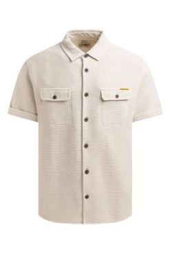 Overshirt mit Wabenstruktur und Klappentaschen kitt