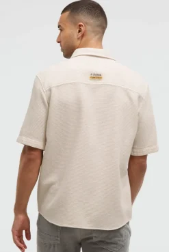 Overshirt mit Wabenstruktur und Klappentaschen kitt