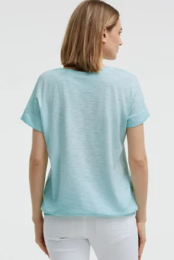 Oversized Shirt mit Artwork und Elastiksaum aqua splash
