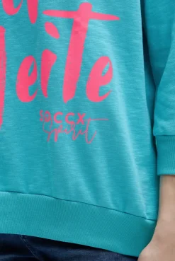 Oversized Sweatshirt mit V-Ausschnitt und Print ocean flash | S