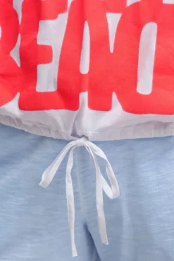Oversized T-Shirt mit Artwork und Tunnelzugband opticwhite | S